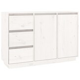 vidaXL Dressoir Massief Grenenhout Wit - 10% Korting