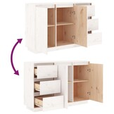 vidaXL Dressoir Massief Grenenhout Wit - 10% Korting