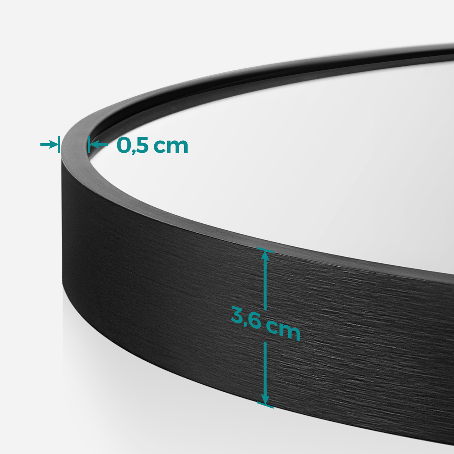SONGMICS Ronde Wandspiegel Zwart (61cm) - Ongebruikt met 37% Korting!