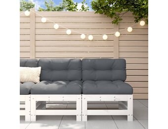 vidaXL Tuinmiddenbanken 2 st. Massief Grenenhout Wit - 42% Korting!