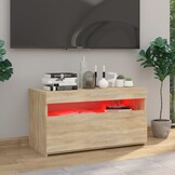 vidaXL TV-meubel met LED: 75x35x40 cm, Sonoma Eiken - 10% Korting!