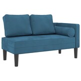 VidaXL Chaise longue Fluweel Blauw - 41% Korting