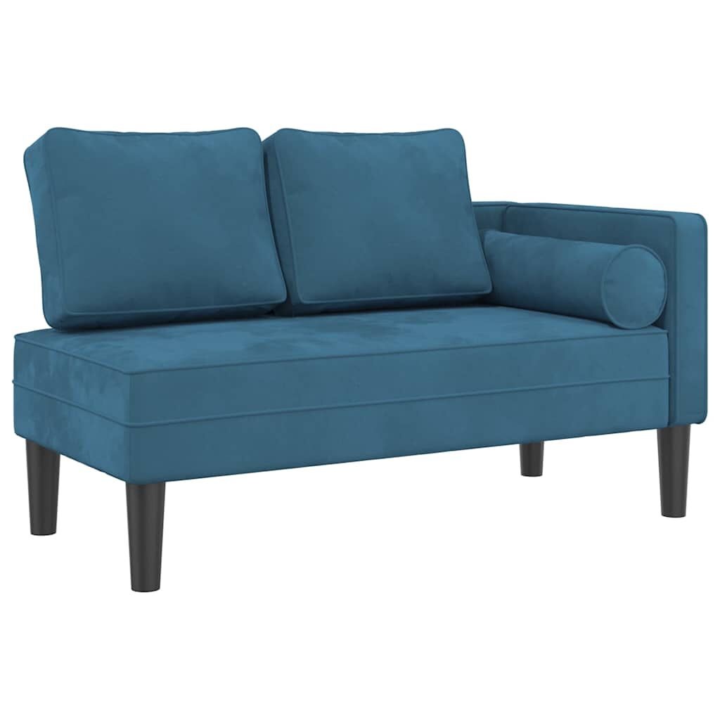 VidaXL Chaise longue Fluweel Blauw - 41% Korting