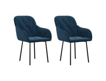 vidaXL Eetkamerstoelen 2 st fluweel blauw - Nu 71% Korting!