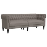 vidaXL 3-zitsbank Chesterfield stof taupe - 37% korting!