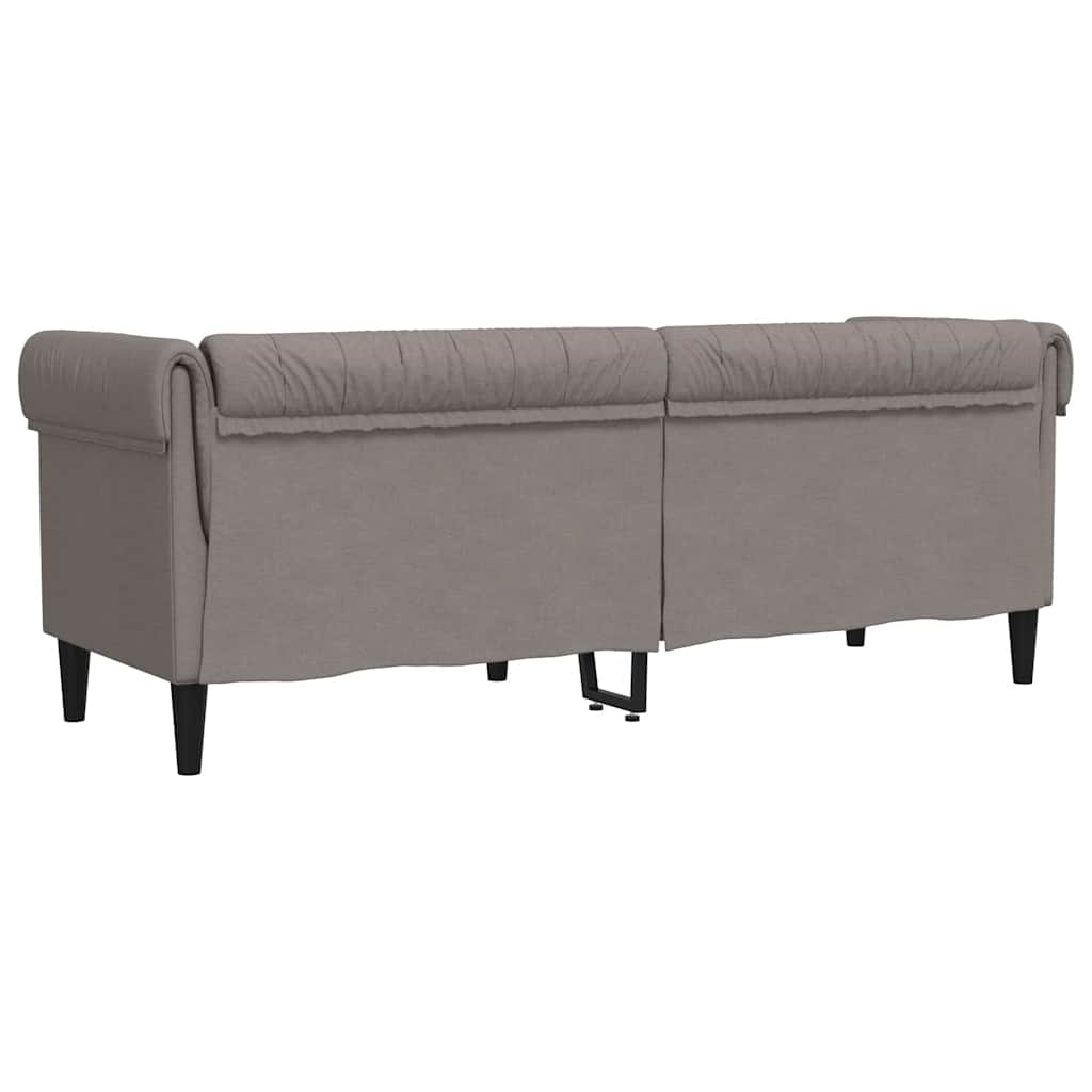 vidaXL 3-zitsbank Chesterfield stof taupe - 37% korting!