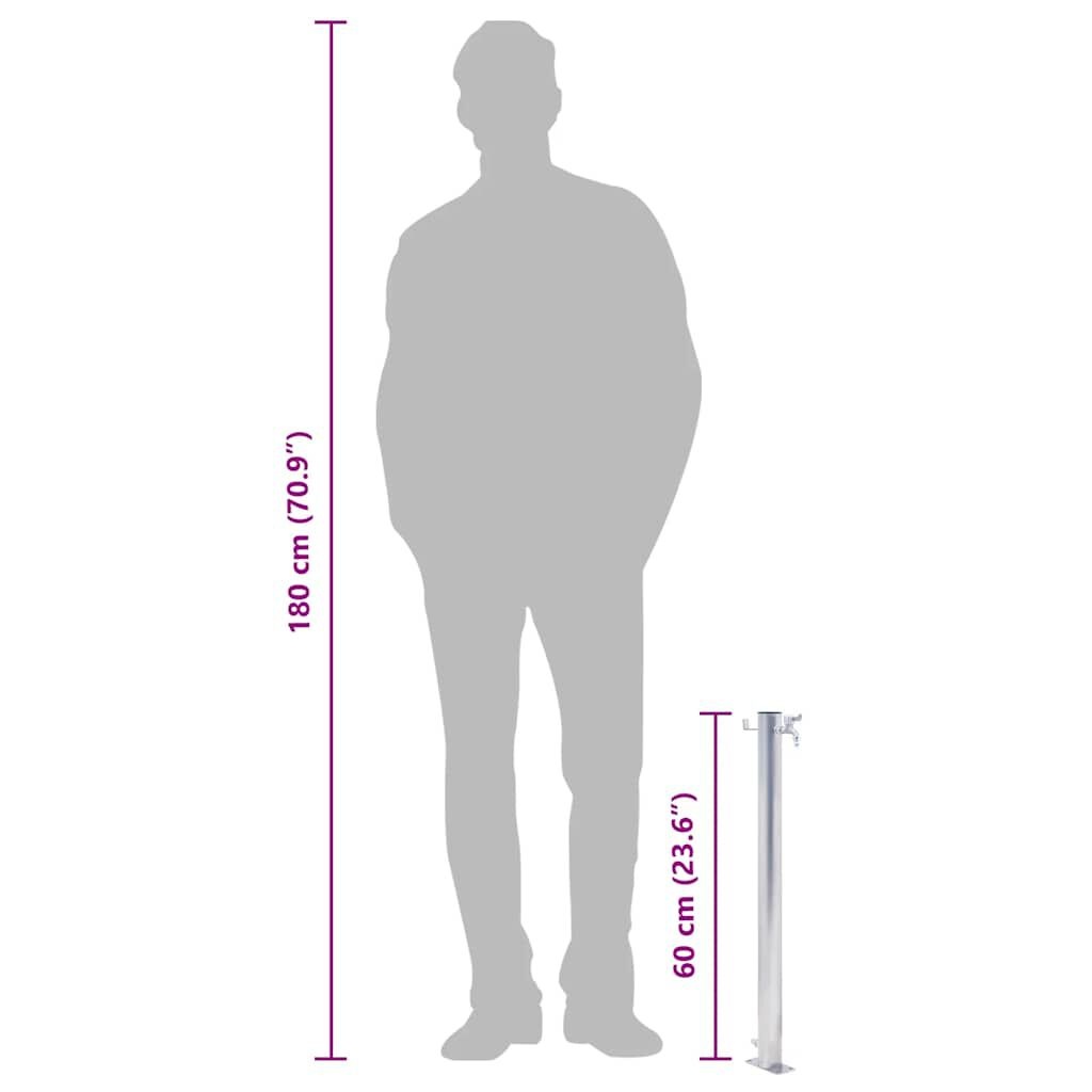 vidaXL Waterzuil Rond 60 cm RVS - 73% Korting!