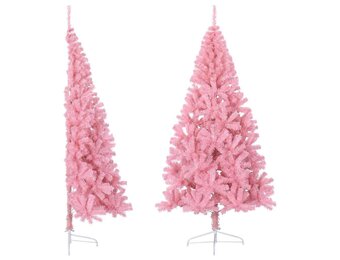 Roze Halve Kunstkerstboom 180cm PVC - 47% Korting!