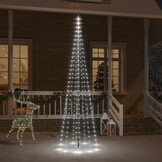 vidaXL Vlaggenmast Kerstboom 310 LED's Koudwit 300cm - 53% Korting!