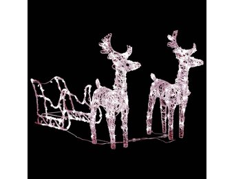 vidaXL Kerstdecoratie Rendieren & Slee - 160 LED's Warmwit - 41% Korting!