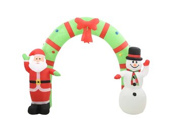 vidaXL Opblaasbare Kerstboog Kerstman & Sneeuwpop 223cm - 64% Korting