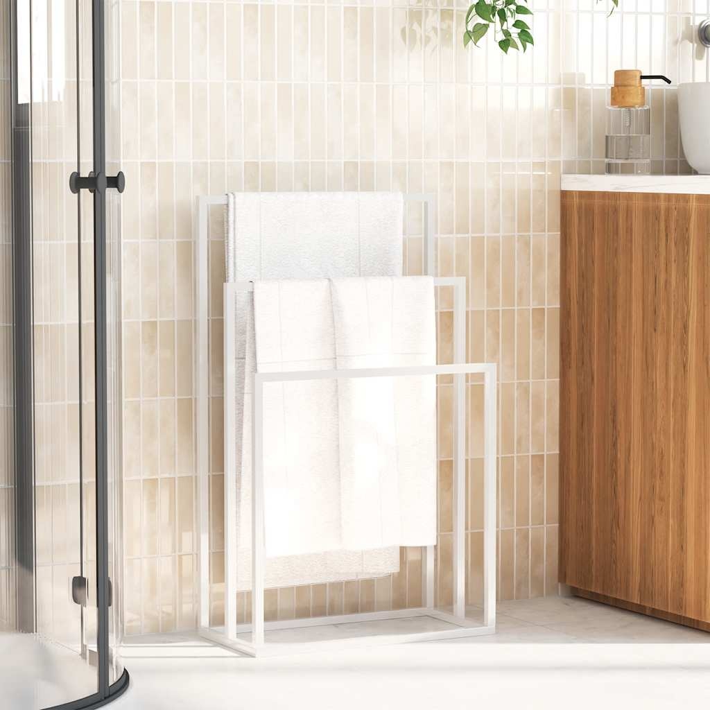 vidaXL Handdoekenrek Vrijstaand - IJzer Wit - 64% Korting