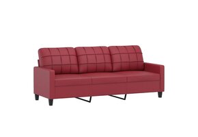 vidaXL 3-zitsbank 180cm Kunstleer Wijnrood - 42% Korting