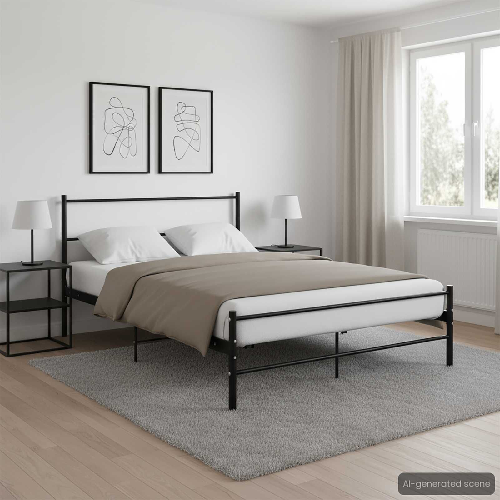 vidaXL Bedframe Metaal Zwart 120x200 | 35% Korting