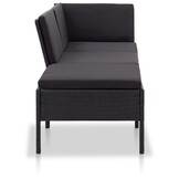 vidaXL 3-delige Loungeset poly rattan zwart - 37% KORTING