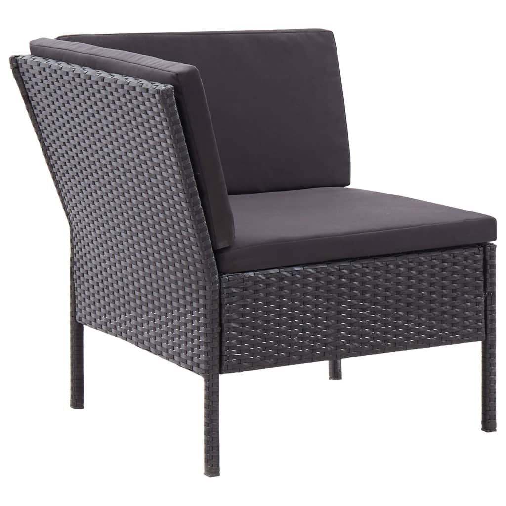 vidaXL 3-delige Loungeset poly rattan zwart - 37% KORTING