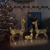 vidaXL Kerstversiering Rendierfamilie, 300 LED's, Warmwit Acryl - 60% Korting!