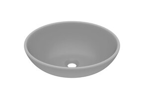 VidaXL Ovalen Wastafel Keramiek Mat Lichtgrijs - 35% Korting!