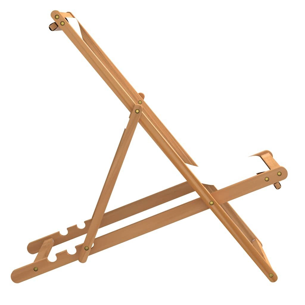 vidaXL Ligstoel Teakhout 56x105x96 cm Crème (47% Korting)