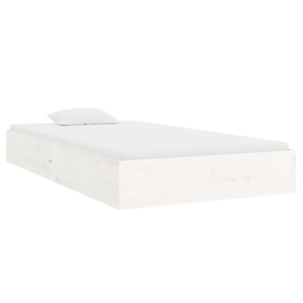 vidaXL Bedframe Massief Hout Wit 90x200 cm - Nu 57% Korting!