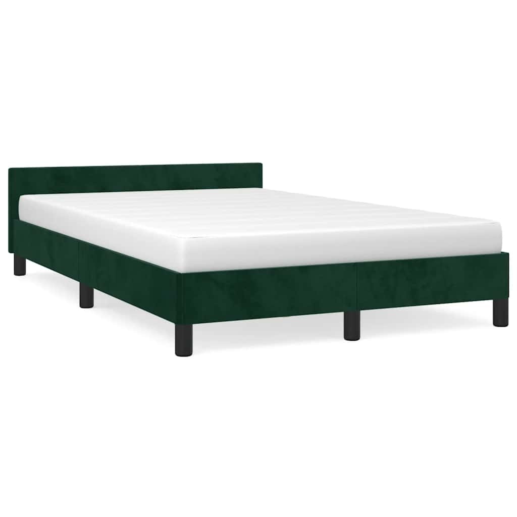 vidaXL Bedframe 120x190 cm Fluweel Donkergroen - 35% Korting!