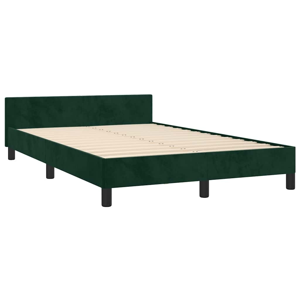vidaXL Bedframe 120x190 cm Fluweel Donkergroen - 35% Korting!