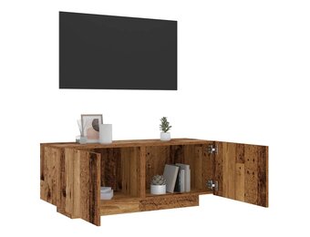 vidaXL TV-meubel 100x35x40 cm, bewerkt hout, oud houtkleurig | -35%