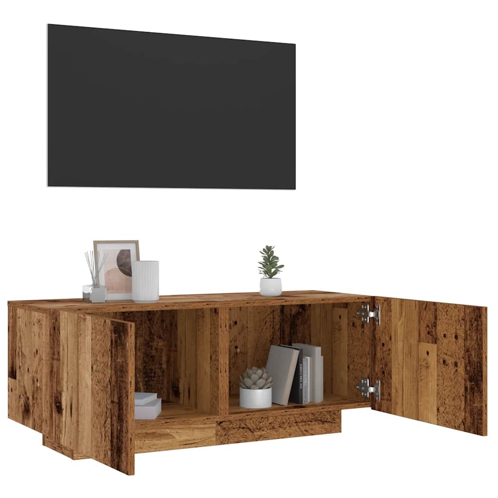 vidaXL TV-meubel 100x35x40 cm, bewerkt hout, oud houtkleurig | -35%