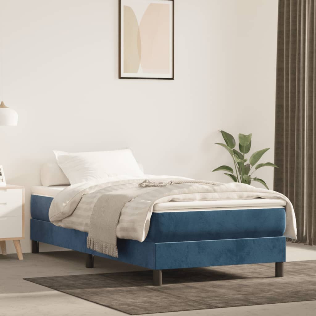 VidaXL Bedframe Donkerblauw Fluweel (100x200cm) - 55% Korting