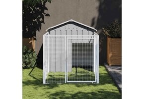 vidaXL Hondenhok met dak - Gegalvaniseerd Staal - 35% Korting!