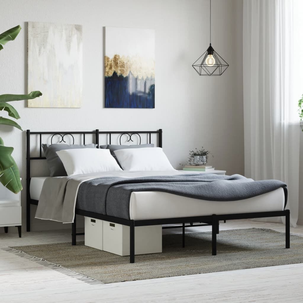 vidaXL Bedframe Metaal Zwart 160x200 cm - 35% Korting!