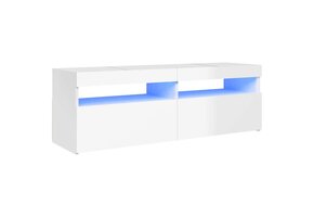 vidaXL TV-meubel Hoogglans Wit met LED - 120x35x40 cm | 55% Korting