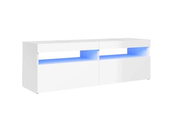 vidaXL TV-meubel Hoogglans Wit met LED - 120x35x40 cm | 55% Korting