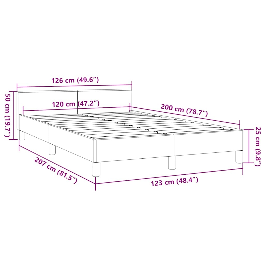 vidaXL Donkergrijs Bedframe 120x200cm Stof - 35% Korting!