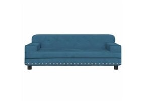 vidaXL Kinderbank Fluweel Blauw - 60% Korting! (90x53x30 cm)