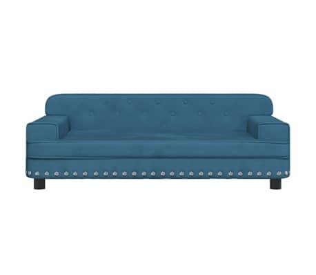 vidaXL Kinderbank Fluweel Blauw - 60% Korting! (90x53x30 cm)