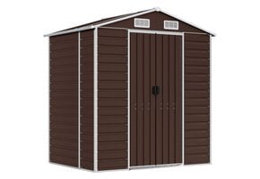vidaXL Tuinschuur - 191x130x198 cm - Gegalvaniseerd Staal - Bruin - 35% Korting