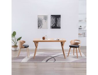 vidaXL Eetkamerstoelen: 2x gebogen hout & kunstleer - 57% Korting!