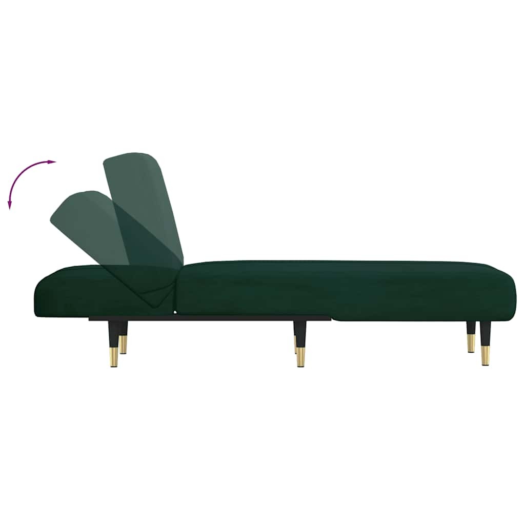 vidaXL Chaise longue fluweel donkergroen - 41% Korting