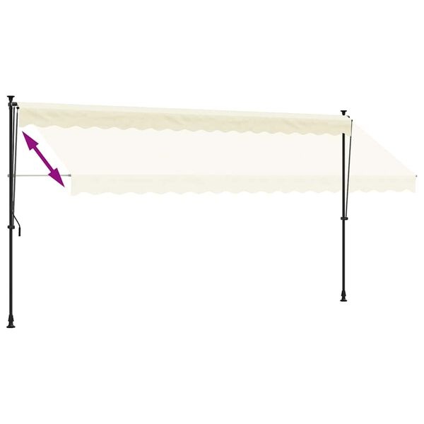 vidaXL Luifel Uittrekbaar 400x150 cm Crème - 37% Korting!