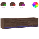 vidaXL TV-meubel met LED - Bewerkt Hout - Bruin Eiken (Nu 55% Korting!)