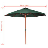 vidaXL Parasol 258 cm Groen | 57% Korting | Geretourneerd
