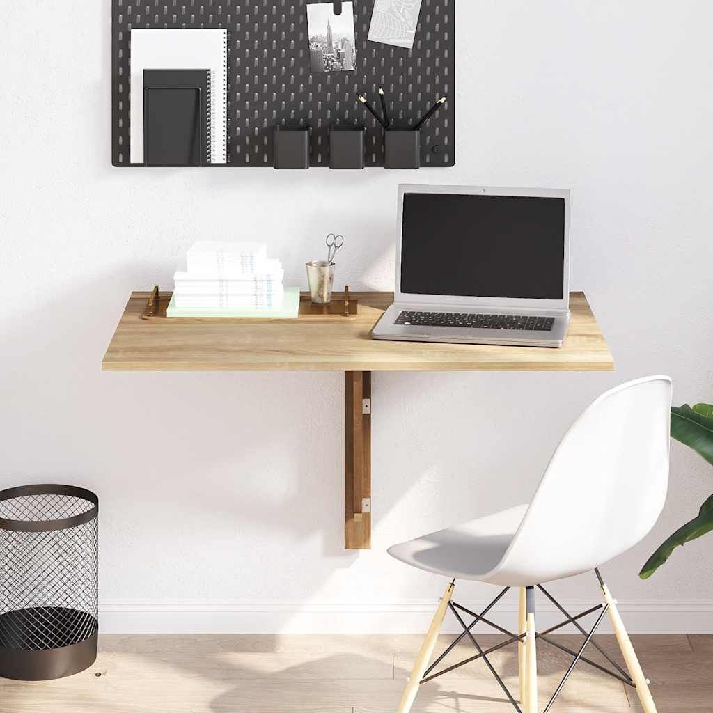 Inklapbare Wandtafel VidaXL (100x60 cm) Eiken - 35% Korting!