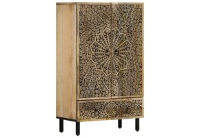 vidaXL Hoge Kast Massief Mangohout 60x33x100cm - 35% Korting!