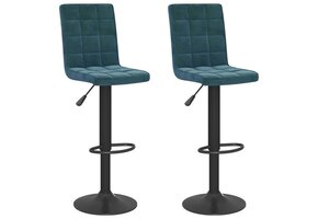 vidaXL Barkrukken Fluweel Blauw - 2 stuks met 35% korting!