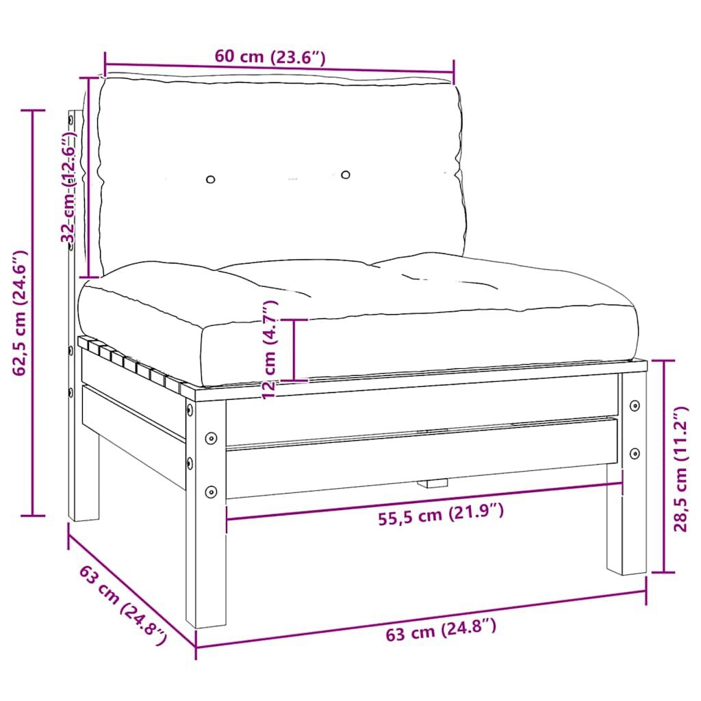 vidaXL Tuinbank 2-zits Grenenhout met Kussens - 35% Korting!
