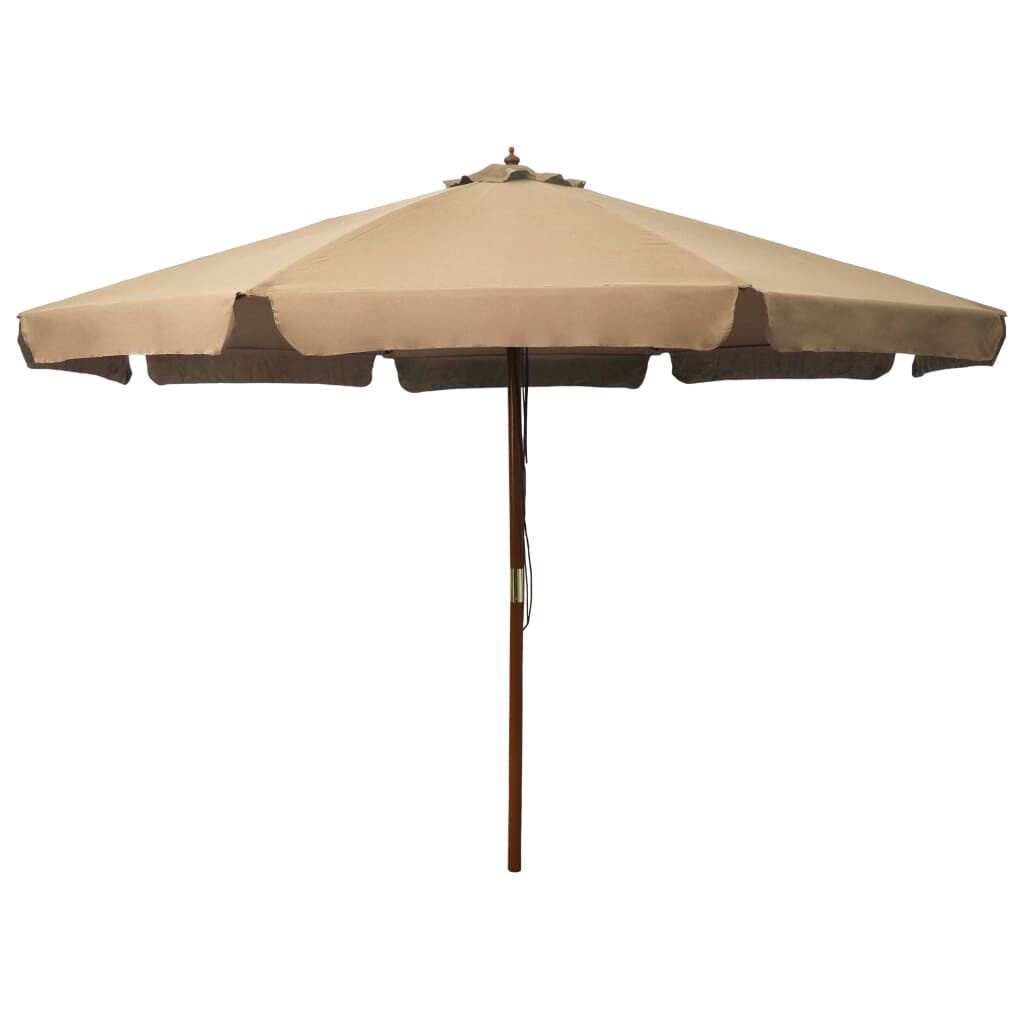 VidaXL Parasol 330cm Taupe - Houten Paal | Nu 55% Korting