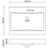 VidaXL Keramische Wastafel Matwit 60x46 cm | 35% Korting!