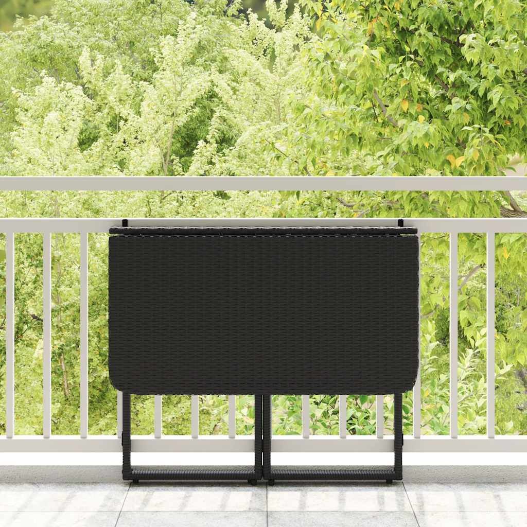 vidaXL Inklapbare Tuintafel Poly Rattan Zwart - 47% Korting!