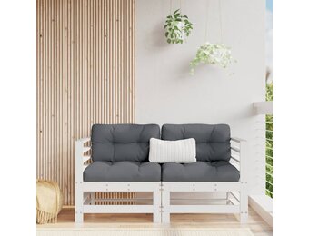 vidaXL Tuinhoekbanken 2 st. massief grenenhout wit | 42% Korting